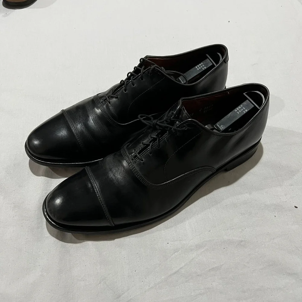 Allen Edmonds Park Avenue Mens Black Cap Toe Lace Up Oxford Dress Shoes Size 12